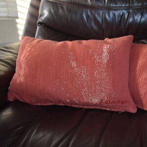 burnt red Orange DUCK Feathers Throw Pillow By Calvin Klein Furniture pair 2 Set